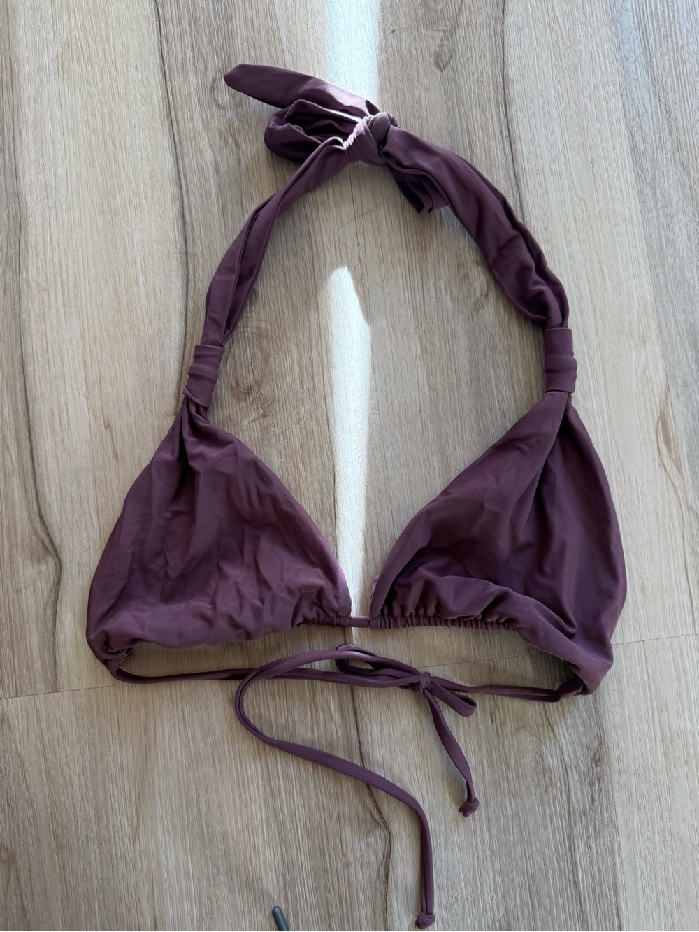 Triangle Halter Bikini Top — Mauve Plum Monday swimwear large